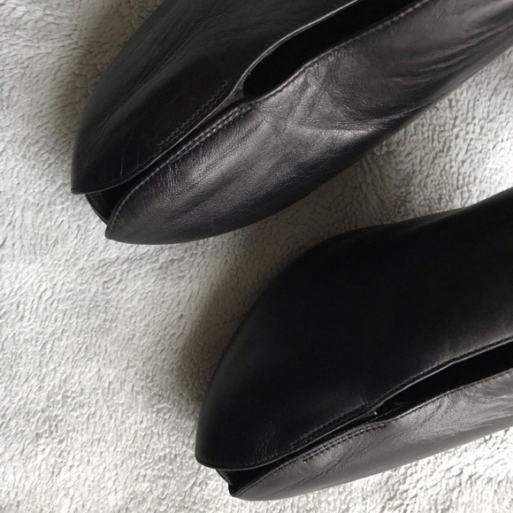 Celine Black Leather V Neck Heels Phoebe Philo 40 - Picture 10 of 13